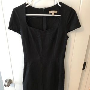 Black Fitted Sheath Dress with Sleeves